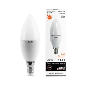 Лампа Gauss LED Elementary Candle 6W E14 3000K Улыбка Света